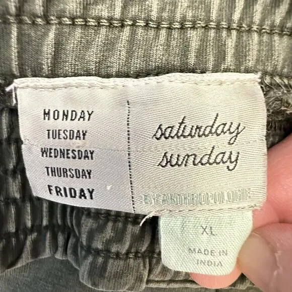 Anthro SaturdaySunday SIZE XL 40x25 Womens Theo Utility Jogger Pants Khaki Green - Picture 7 of 11
